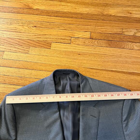 ENZO Sport Coat Mens 44 Striped Two Button Double Vented Blazer Gray - Picture 11 of 12